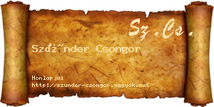 Szünder Csongor névjegykártya