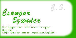 csongor szunder business card